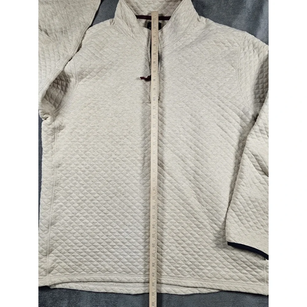 J.Crew Authentic Fleece Quilted Quarter Zip Pullover Oatmeal‎ Men's XXL